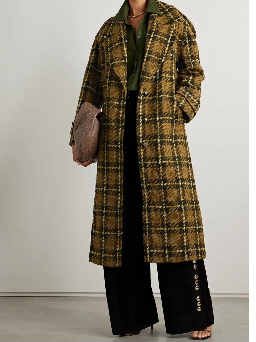 Zimmermann Plaid Wool Trench Coat